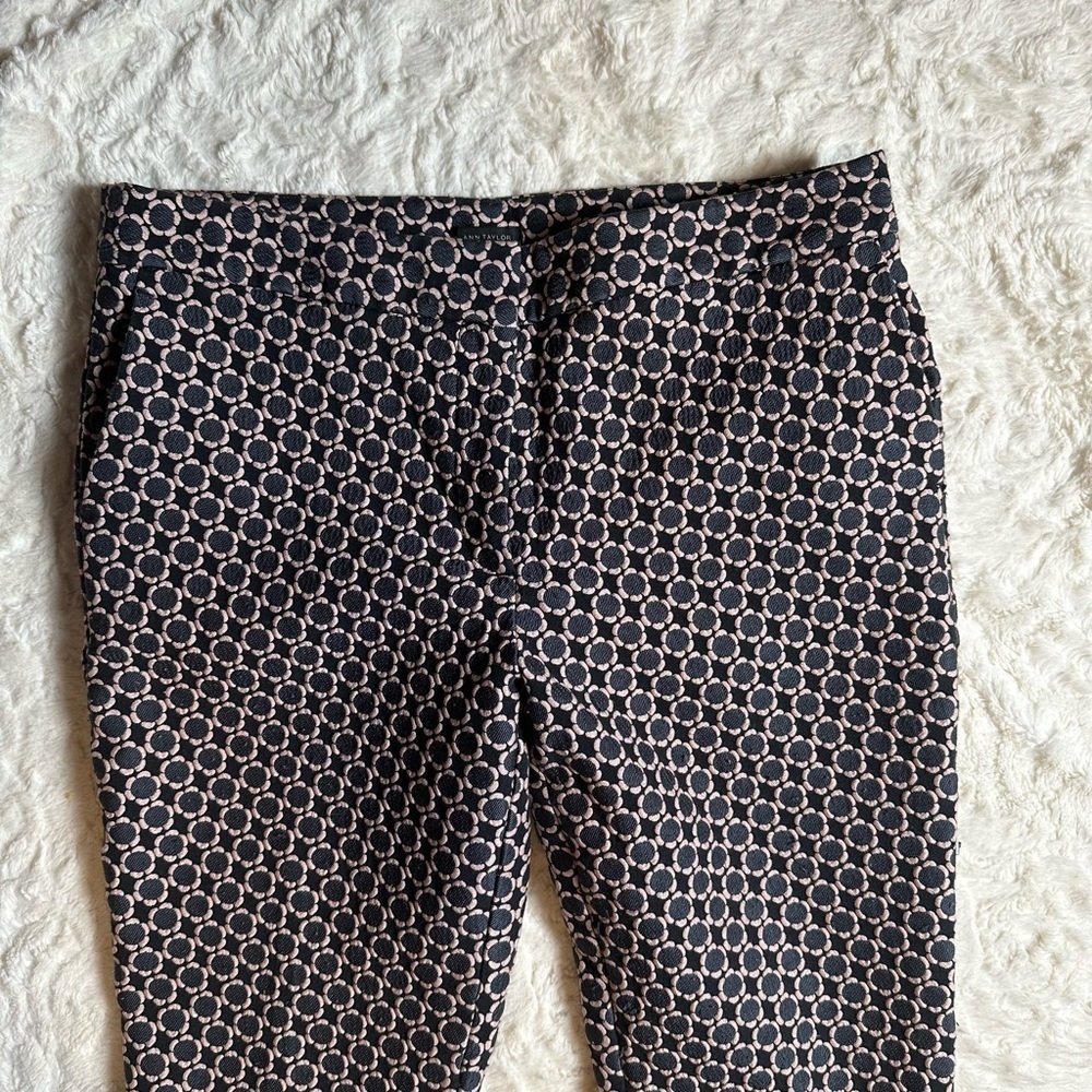 Ann Taylor Black and Cream Textured Pants - Picture 3 of 6